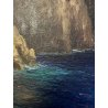 QUADRO DIPINTO OLIO N. Costanzi PAESAGGIO MARINO Faraglioni Capri TRAMONTO