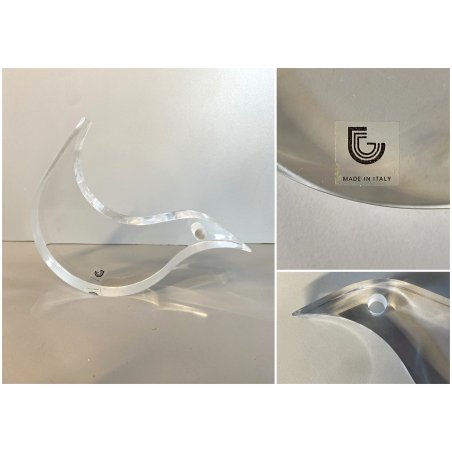 SCULTURA UCCELLO LUCITE TRASPARENTE DESIGN Silvio Russo Guzzini PLEXIGLASS '70