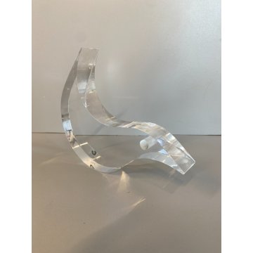 SCULTURA UCCELLO LUCITE TRASPARENTE DESIGN Silvio Russo Guzzini PLEXIGLASS '70