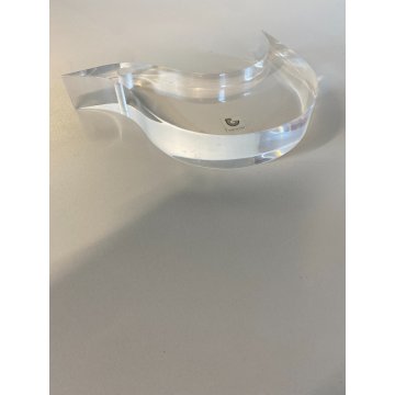 SCULTURA UCCELLO LUCITE TRASPARENTE DESIGN Silvio Russo Guzzini PLEXIGLASS '70