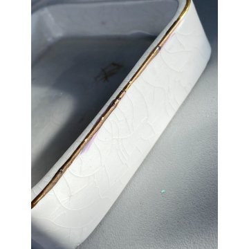 SCATOLA PORCELLANA con COPERCHIO Gucci MOTIVO EQUESTRE 10x 0x3,7 cm ANNI '70