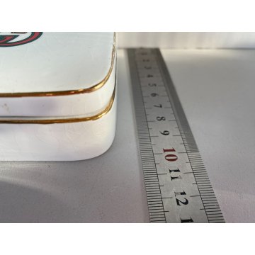 SCATOLA PORCELLANA con COPERCHIO Gucci MOTIVO EQUESTRE 10x 0x3,7 cm ANNI '70