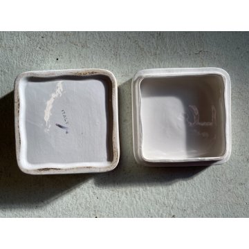 SCATOLA PORCELLANA con COPERCHIO Gucci MOTIVO EQUESTRE 10x 0x3,7 cm ANNI '70