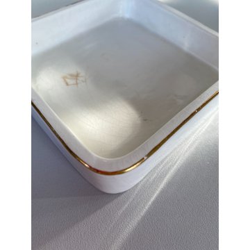 SCATOLA PORCELLANA con COPERCHIO Gucci MOTIVO EQUESTRE 10x 0x3,7 cm ANNI '70