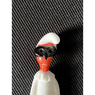 PENNA IMMERSIONE VETRO SOFFIATO Murano MASCHERA Pulcinella COMMEDIA SOUVENIR