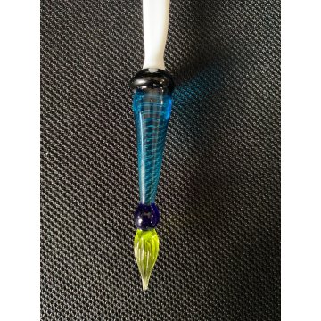 PENNA IMMERSIONE VETRO SOFFIATO Murano MASCHERA Pulcinella COMMEDIA SOUVENIR