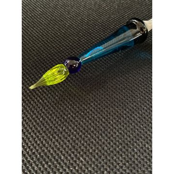 PENNA IMMERSIONE VETRO SOFFIATO Murano MASCHERA Pulcinella COMMEDIA SOUVENIR