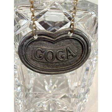 SET 3 ETICHETTE VINTAGE BAR CRYSTAL DECANTER LABELS Brandy Goga Cherry PELTRO