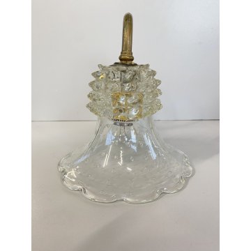 APPLIQUE  VETRO Murano ROSTRATO BULLICANTE Barovier STRUTTURA OTTONE MID CENTURY