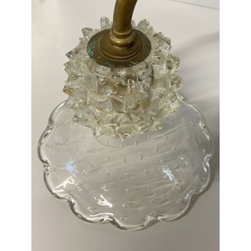 APPLIQUE  VETRO Murano ROSTRATO BULLICANTE Barovier STRUTTURA OTTONE MID CENTURY