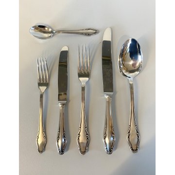 VINTAGE SET POSATE 10 pers - 70 Pz. F.lli Calderoni INOXID METALLO Art Decò