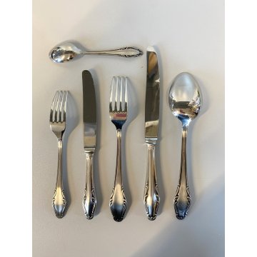 VINTAGE SET POSATE 10 pers - 70 Pz. F.lli Calderoni INOXID METALLO Art Decò