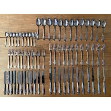 VINTAGE SET POSATE 10 pers - 70 Pz. F.lli Calderoni INOXID METALLO Art Decò