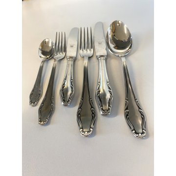 VINTAGE SET POSATE 10 pers - 70 Pz. F.lli Calderoni INOXID METALLO Art Decò