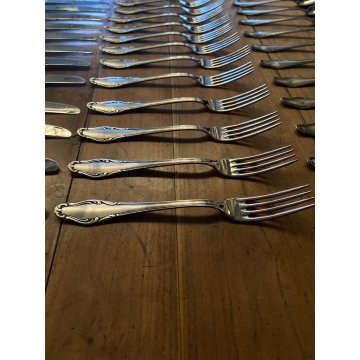 VINTAGE SET POSATE 10 pers - 70 Pz. F.lli Calderoni INOXID METALLO Art Decò