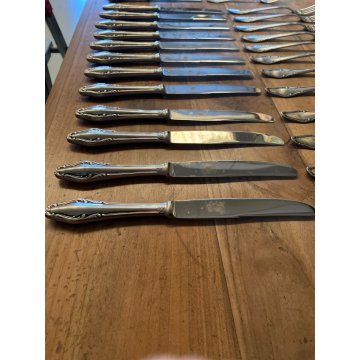 VINTAGE SET POSATE 10 pers - 70 Pz. F.lli Calderoni INOXID METALLO Art Decò