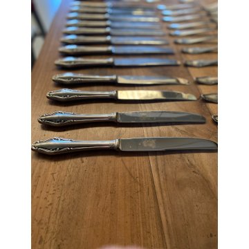 VINTAGE SET POSATE 10 pers - 70 Pz. F.lli Calderoni INOXID METALLO Art Decò