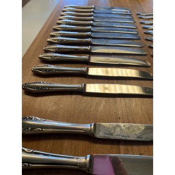 VINTAGE SET POSATE 10 pers - 70 Pz. F.lli Calderoni INOXID METALLO Art Decò