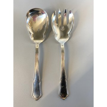 VINTAGE SET POSATE SERVIZIO INSALATA F.lli Calderoni METALLO ARGENTATO