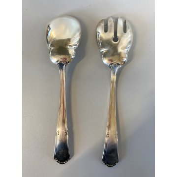 VINTAGE SET POSATE SERVIZIO INSALATA F.lli Calderoni METALLO ARGENTATO