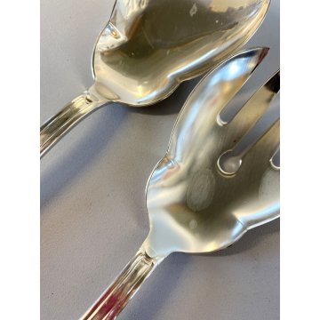 VINTAGE SET POSATE SERVIZIO INSALATA F.lli Calderoni METALLO ARGENTATO