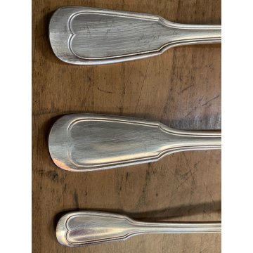 VINTAGE SET POSATE 12 pers - 37 Pz METAL BLANC SFAM Gabriel Guy FRANCE Art Decò