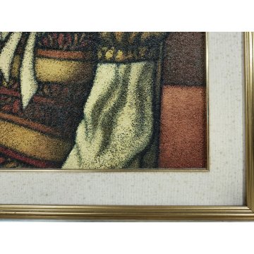 QUADRO MATERICO DESIGN Caizzi DIPINTO ACRILICO TELA Belgirate '89 RITRATTO DONNA