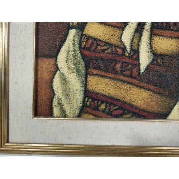 QUADRO MATERICO DESIGN Caizzi DIPINTO ACRILICO TELA Belgirate '89 RITRATTO DONNA