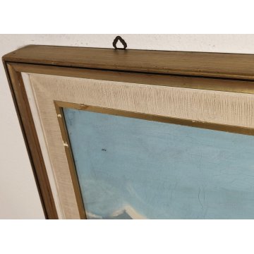 ANTICO QUADRO DIPINTO olio tela 1941 Egidio Riva PAESAGGIO Santa Maria Maggiore