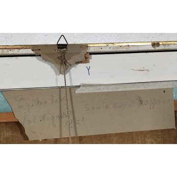 ANTICO QUADRO DIPINTO olio tela 1941 Egidio Riva PAESAGGIO Santa Maria Maggiore