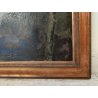 GRANDE QUADRO DIPINTO OLIO TELA Ercole Magrotti PAESAGGIO BOSCO FIUME MONTAGNA
