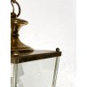 LAMPADARIO SOSPENSIONE LANTERNA OTTONE VETRO 1 LUCE DESIGN MID CENTURY MODERN