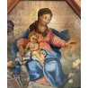 ANTICO DIPINTO OLIO MADONNA GESU BAMBINO MESSAGGIO ai SANTI RELIGIOSO '600/'700