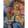 ANTICO DIPINTO OLIO MADONNA GESU BAMBINO MESSAGGIO ai SANTI RELIGIOSO '600/'700