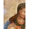 ANTICO DIPINTO OLIO MADONNA GESU BAMBINO MESSAGGIO ai SANTI RELIGIOSO '600/'700