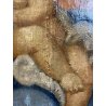 ANTICO DIPINTO OLIO MADONNA GESU BAMBINO MESSAGGIO ai SANTI RELIGIOSO '600/'700