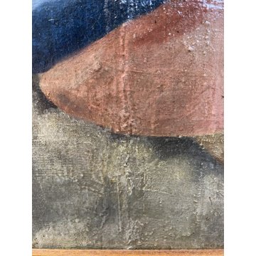 ANTICO DIPINTO OLIO MADONNA GESU BAMBINO MESSAGGIO ai SANTI RELIGIOSO '600/'700