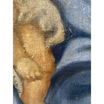 ANTICO DIPINTO OLIO MADONNA GESU BAMBINO MESSAGGIO ai SANTI RELIGIOSO '600/'700