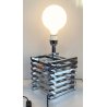 LAMPADA da TAVOLO CROMATA R. Rega o G. Sciolari METAL TABLE LAMP 20x20 cm '70