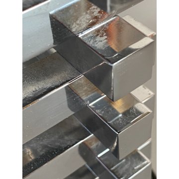 LAMPADA da TAVOLO CROMATA R. Rega o G. Sciolari METAL TABLE LAMP 20x20 cm '70