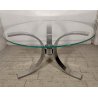 DADA Industrial Design TAVOLO VINTAGE ROTONDO Acciaio Vetro ø 130 cm ANNI 70