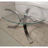 DADA Industrial Design TAVOLO VINTAGE ROTONDO Acciaio Vetro ø 130 cm ANNI 70