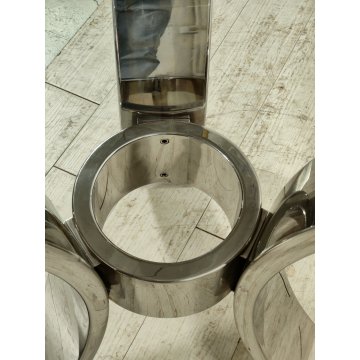 DADA Industrial Design TAVOLO VINTAGE ROTONDO Acciaio Vetro ø 130 cm ANNI 70