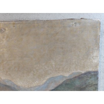 ANTICO QUADRO DIPINTO P. Bonnard OLIO TELA 1900 PAESAGGIO Lago di Como BELLAGIO