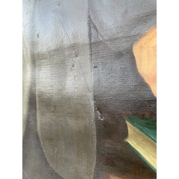 ENORME GRANDE QUADRO RITRATTO NOBIL UOMO MILANESE H 263 CM OLIO SU TELA FIRMATO