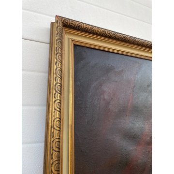 ENORME GRANDE QUADRO RITRATTO NOBIL UOMO MILANESE H 263 CM OLIO SU TELA FIRMATO