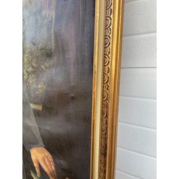 ENORME GRANDE QUADRO RITRATTO NOBIL UOMO MILANESE H 263 CM OLIO SU TELA FIRMATO