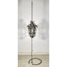 LAMPADARIO SOSPENSIONE LANTERNA ART NOUVEAU FINE 1800 OTTONE VETRO 1 LUCE