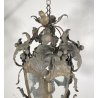 LAMPADARIO SOSPENSIONE LANTERNA ART NOUVEAU FINE 1800 OTTONE VETRO 1 LUCE