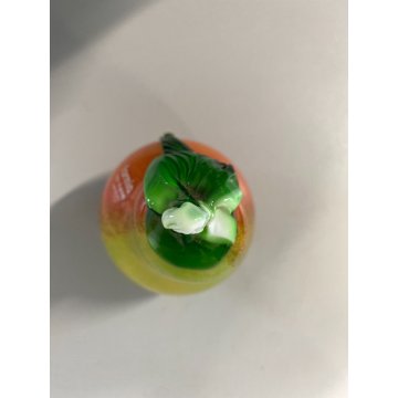 FRUTTO VETRO SOFFIATO MURANO Formia PERA GIALLO ARANCIONE VINTAGE ART GLASS '50s